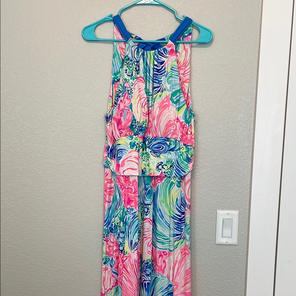 Lilly Pulitzer Pink and Blue Maxi Dress